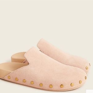 J Crew Pacific Studded Clog, Almond Biscotti, Suede